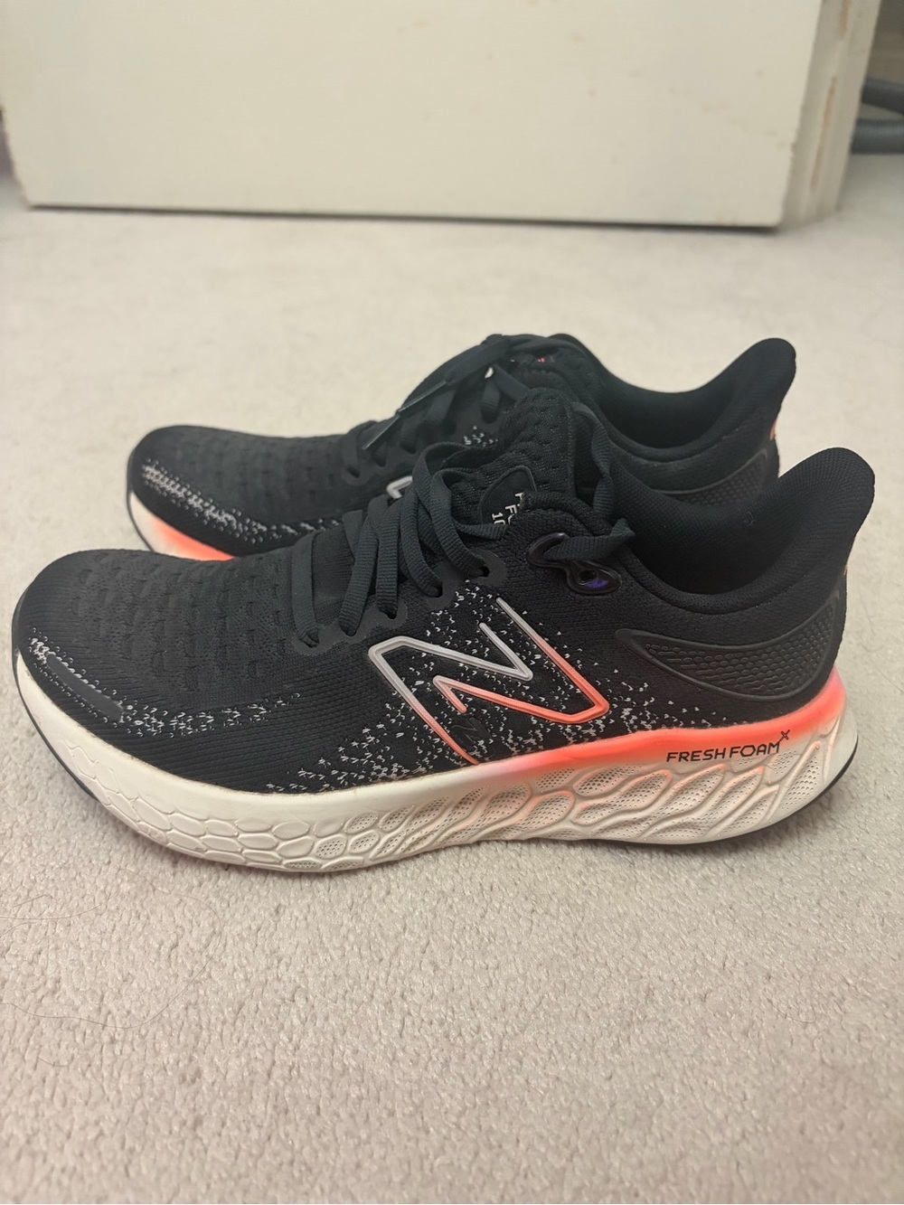 New Balance Women’s Fresh Foam Running Shoes - Black/Orange/White - Picture 4 of 9